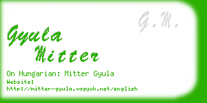 gyula mitter business card